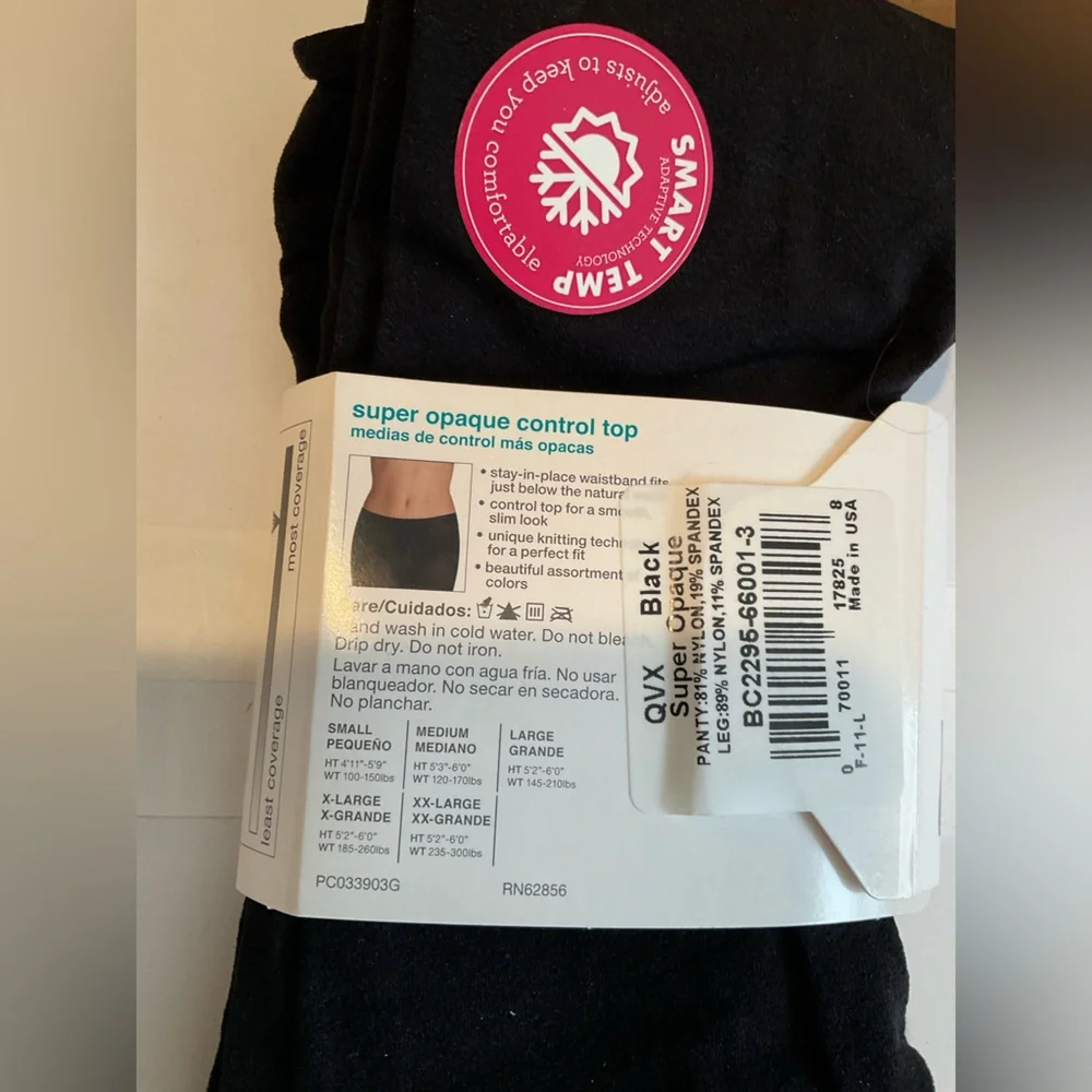 No nonsense Super Opaque Tights Control Top Black NEW